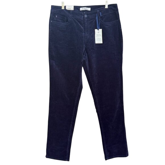Croft & Barrow Womens 14L Straight Leg Corduroy Pants Navy Stretch Mid-Rise NWT - Picture 1 of 6